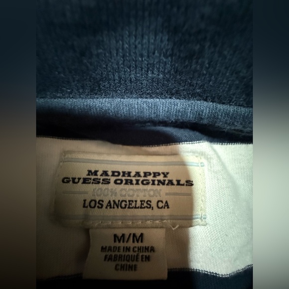 Madhappy Guess Originals Striped Cotton Tee Shirt Size Medium - Picture 6 of 6